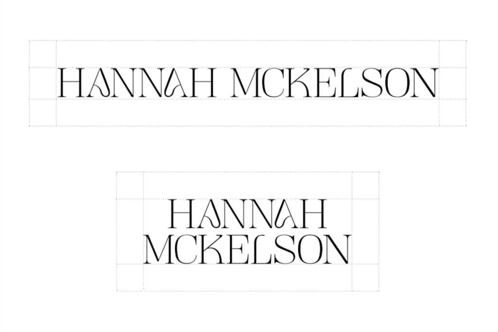 Hannah McKelson's writing, copywriting, and content writing primary and secondary logos.